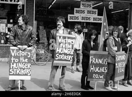 Troops Out of Ireland and support for the Maze prison hunger strikers demo, Nottingham UK June 1981 Stock Photo