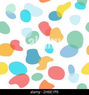 seamless pattern of colorful blobs or splashes, vector illustration background Stock Vector
