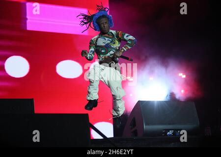 Rapper Lil Uzi Vert performs on stage during the iHeartRadio Music