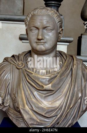 Bust of Emperor, Trajan by Collino Filippo, 1737- 1800; Collino Ignazio, 1724-  1793 Roman, Rome, Italy, Italian, Stock Photo