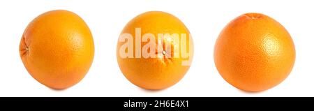 Set of grapefruits isolated on white background in different positions. Stock Photo