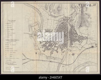 VERONA antique town plan city map. Italy. BRADSHAW 1892 old chart Stock Photo