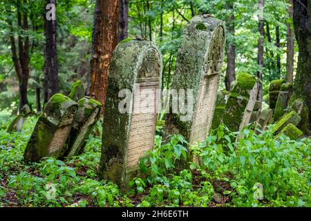 Jewish Cemetery in Lesko, Poland Stock Photo