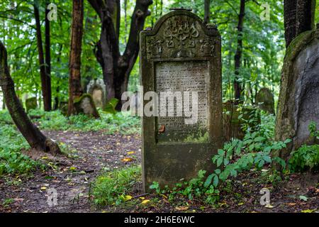 Jewish Cemetery in Lesko, Poland Stock Photo