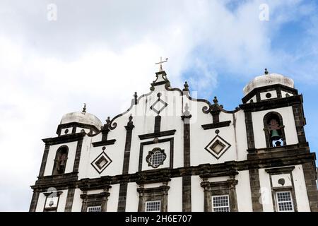 Portugal, Azores archipelago, Flores island, Santa Cruz das Flores, Nossa Senhora da Conceiçao church Stock Photo