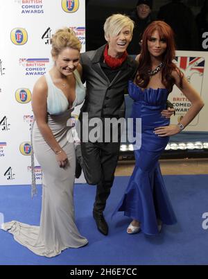 Sam Faiers, Harry Derbidge and Amy Childs, stars of The Only Way In Essex pictured at the British Comedy Awards 2010 at the O2 Arena in London. Stock Photo