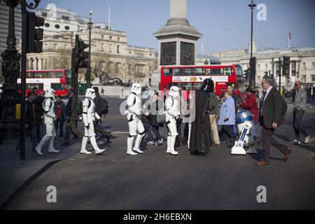 Darth Vader, Stormtroopers and R2-D2 in Central London today in ...