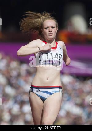 British Paralympic athlete Sally Brown makes it to the T46 100 meter final during the London 2012 Paralympic Games, London Stock Photo