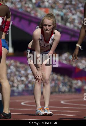 British Paralympic athlete Sally Brown makes it to the T46 100 meter final during the London 2012 Paralympic Games, London Stock Photo