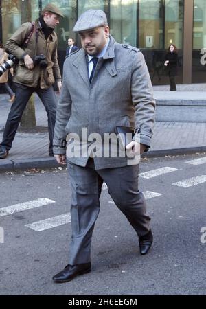 Derek Rose, the ex-fiance of socialite and model Tamara Ecclestone, arrives at Southwark Crown Court, south London, where he is accused of trying to blackmail her. Stock Photo