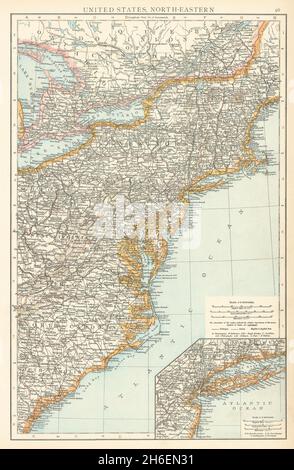 united states east map Eastern - North East United States New England Atlantic Seaboard Times 1895 Old Map 2h6en31 
