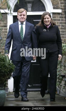 Charles Kennedy with wife Sarah left his London home on 07/01/06 to attend a press conference where he announced his resignation as leader of the Liberal Democrat Party. Stock Photo