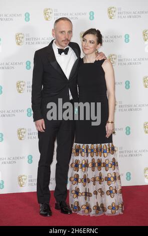 Ewen Bremner and Kelly Macdonald attend the EE  British Academy of Film awards at the Royal Albert Hall, London Stock Photo