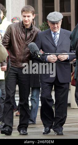 Walter Litvinenko (right) , father of former Russian spy Alexander Litvinenko attends prayers at the Central London Mosque in Regent's Park before the funeral of his son at Highgate cemetery today, December 7, 2006. Stock Photo