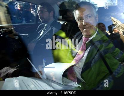Work and Pensions Secretary Peter Hain arrives at the House Of Commons in Westminster to answer questions about the late declaration of Â£103,000 in donations. Stock Photo