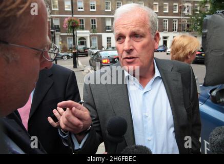 Former editor of The Sun newspaper Kelvin MacKenzie is pictured arriving at a party in central London this evening.  Stock Photo