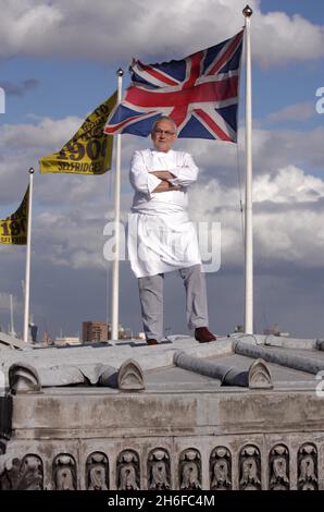 Chef Pierre Koffmann on the roof of Selfridges, London Stock Photo - Alamy