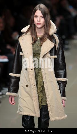 Models on the catwalk at the Autumn/Winter 2010 Burberry Prorsum show, at Chelsea College of Art and Design in central London.
