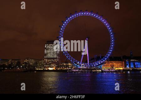 The London Eye Lit Up The Capital's Skyline As It Changed Colours To ...