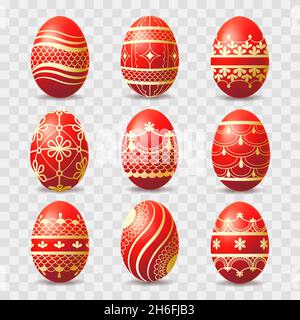 Red easter eggs Stock Vector