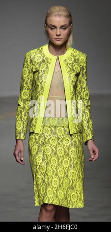 A model on the catwalk during the Christopher Kane Spring/Summer 2011 show during London Fashion Week at Nelson Passage in central London. Stock Photo