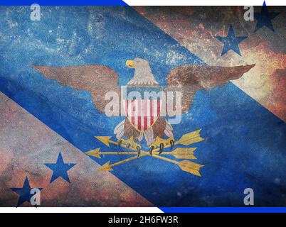 Minsk, Belarus - May, 2021: Top view of flag of Vice Chairman of the Joint Chiefs of Staff, no flagpole. Plane design, layout. Flag background. Stock Photo