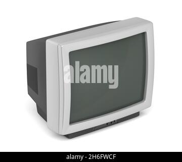 Retro TV on white background Stock Photo