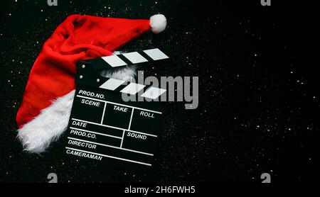 Film Reel and Clapper Board with Christmas Decoration Stock Photo - Image  of christmas, decoration: 48072618