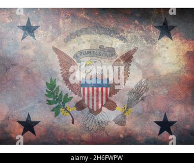 Minsk, Belarus - May, 2021: Top view of flag of Vice President of the United States, no flagpole. Plane design, layout. Flag background. Stock Photo