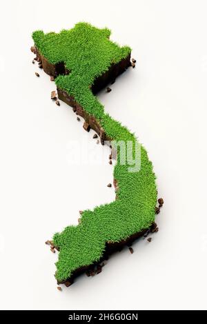 Vietnam 3d map with national color Stock Photo - Alamy