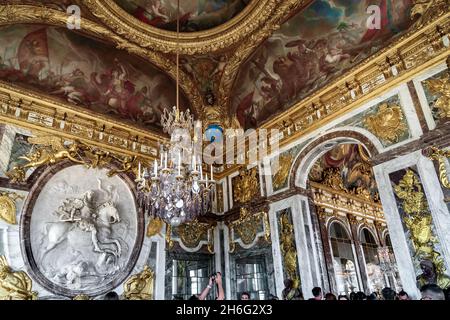 VERSAILLES, FRANCE - SEPTEMBER 8, 2019: This is a fragment of the interior of the War Hall in the Palace of Versailles. Stock Photo