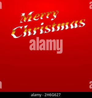 3D Decoration Merry Christmas text word lettering celebration banner, poster ad illustration. Red new year event banner, poster, leaflet. Stock Vector