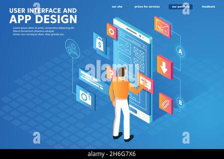 Programmer and engineering development illustration. Vector illustration Stock Vector