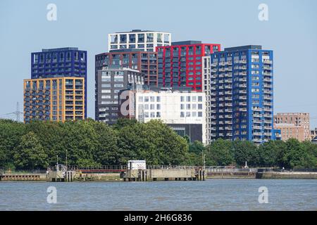 Modern residential buildings of London City Island at Leamouth Peninsula in London England United Kingdom UK Stock Photo