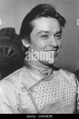 BELGRADE, SERBIA - 1962 - Portrait of the famous film star Alain Delon in Belgrade, Serbia in 1962 during the production of a never-released film call Stock Photo