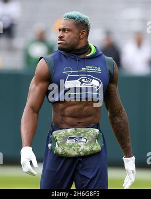 January 12, 2020: Seattle Seahawks wide receiver D.K. Metcalf #14 in action  during the NFL Football game between the Seattle Seahawks and the Green Bay  Packers at Lambeau Field in Green Bay