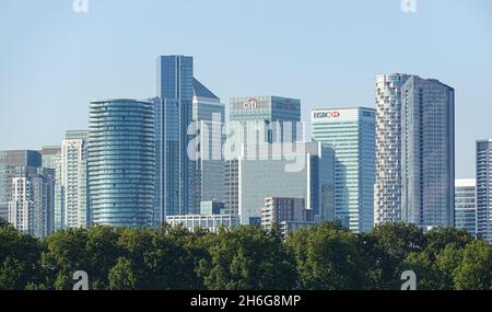 Canary Wharf skyscrapers in London, England, United Kingdom, UK Stock Photo