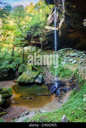 Scenic long exposure image of Yahoo Falls in Southern Kentucky Stock Photo