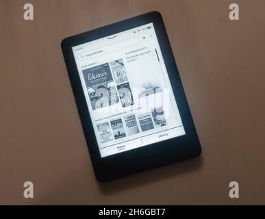 Smallest Kindle e-reader Stock Photo