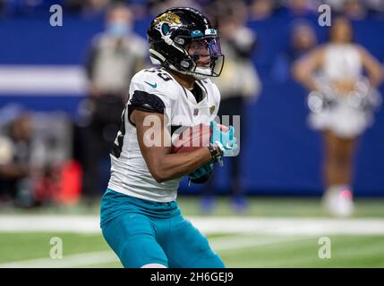 Jacksonville Jaguars wide receiver Jamal Agnew (39) returns a kickoff  against the Detroit Lions during the first half of an NFL football game,  Sunday, Dec. 4, 2022, in Detroit. (AP Photo/Duane Burleson