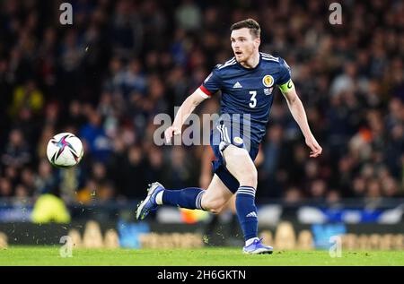 Scotland's Andrew Robertson during the FIFA World Cup Qualifying match at Hampden Park, Glasgow. Picture date: Monday November 15, 2021. Stock Photo