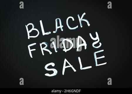 Black Friday sale. Text written on black memo board background Stock Photo