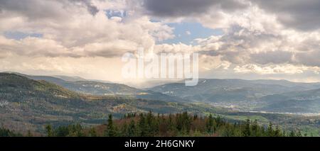 View into the Murgtal in the northern Black Forest on a beautiful spring day Stock Photo