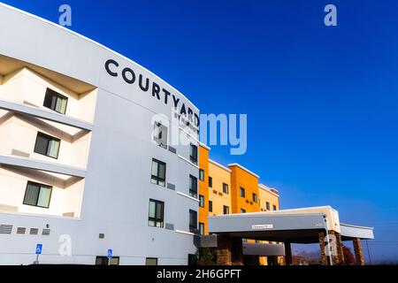 Auburn, AL - November 12, 2021: Courtyard by Marriott is a mid-priced brand of hotels owned my Marriott International Stock Photo