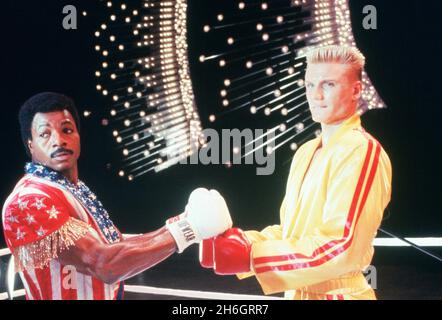 ROCKY IV, (aka ROCKY IV: ROCKY VS. DRAGO, aka ROCKY IV: ROCKY VS. DRAGO: THE ULTIMATE DIRECTOR'S CUT), from left: Carl Weathers, Dolph Lundgren, 1985. © MGM /Courtesy Everett Collection