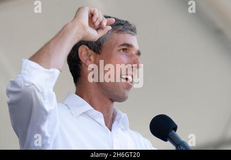 November 15, 2021, Former Texas congressman Beto O'Rourke announced he's running for governor on Monday. FILE PICTURE: July 31, 2021, Austin, Texas, USA: Former congressman BETO O'ROURKE speaks as voting rights advocates finish a four-day, 30 mile march at the Texas Capitol on Saturday where dozens of speakers rallied against Republican efforts to alter voting procedures nationwide and in Texas. About 3,000 people were treated to a 3-song set by legendary Texan Willie Nelson. (Credit Image: © Bob Daemmrich/ZUMA Press Wire) Stock Photo