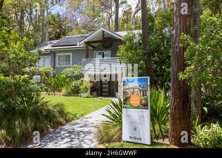 Australian detached luxury home in Avalon Beach sold by estate agent McGrath,Sydney,Australia Stock Photo