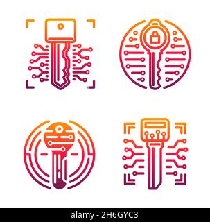Lock icon symbols. Security, encryption, safety, privacy, cyber ...