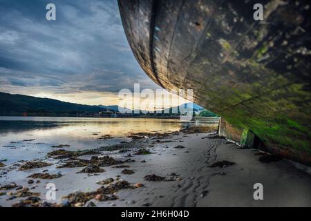 Corpach shipwreck fort william Stock Photo