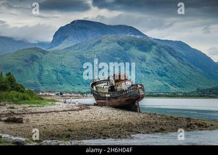 Corpach shipwreck fort william Stock Photo